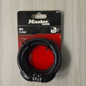 Master Lock 8143D Combination Cable Bike Lock 4 ft, 5/16 in, Black
